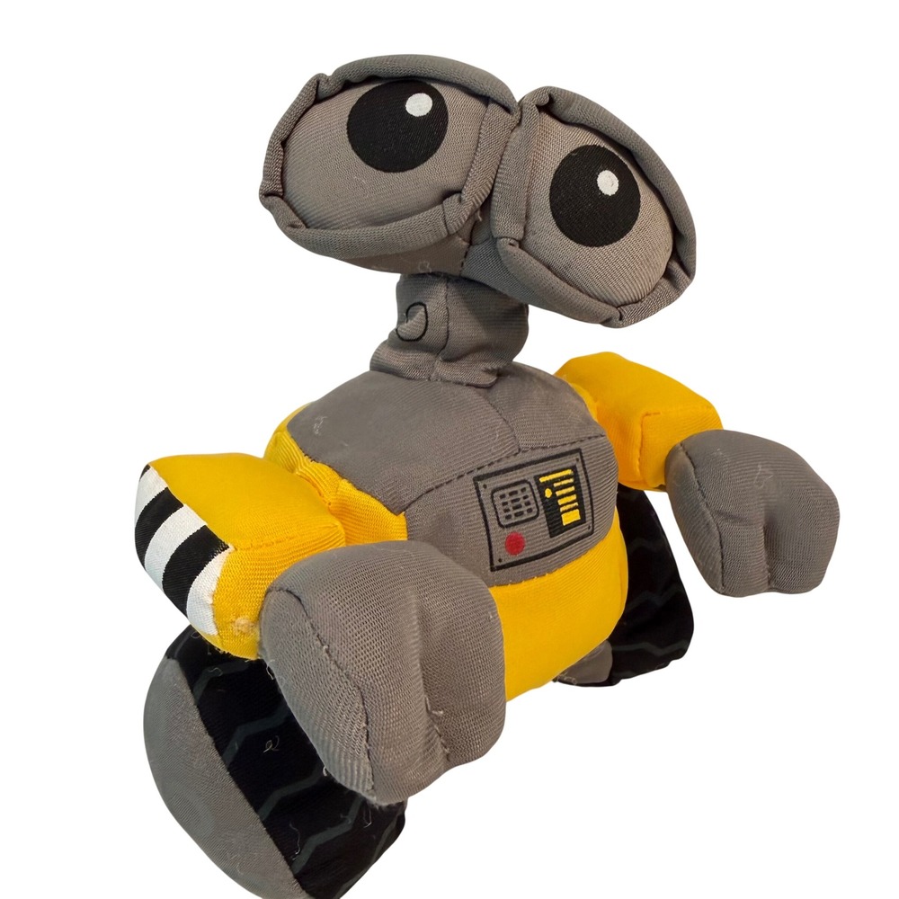 Disney Store WALL-E Plush Robot Pixar Movie Yellow Grey 6 Inch Stuffed Toy WDW